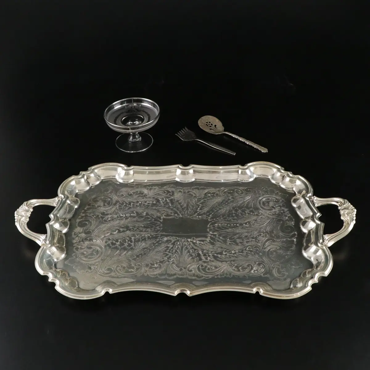 Mayell, Oneida, FB Rogers Silver Plate Handled Serving Platter and More
