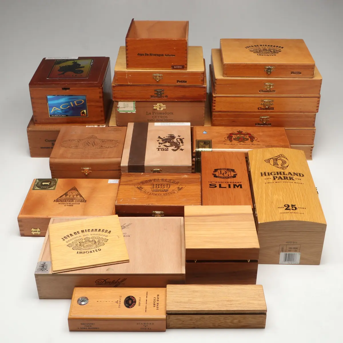 Santa Clara 1830 and More Cigar Boxes with Highland Park Scotch Box