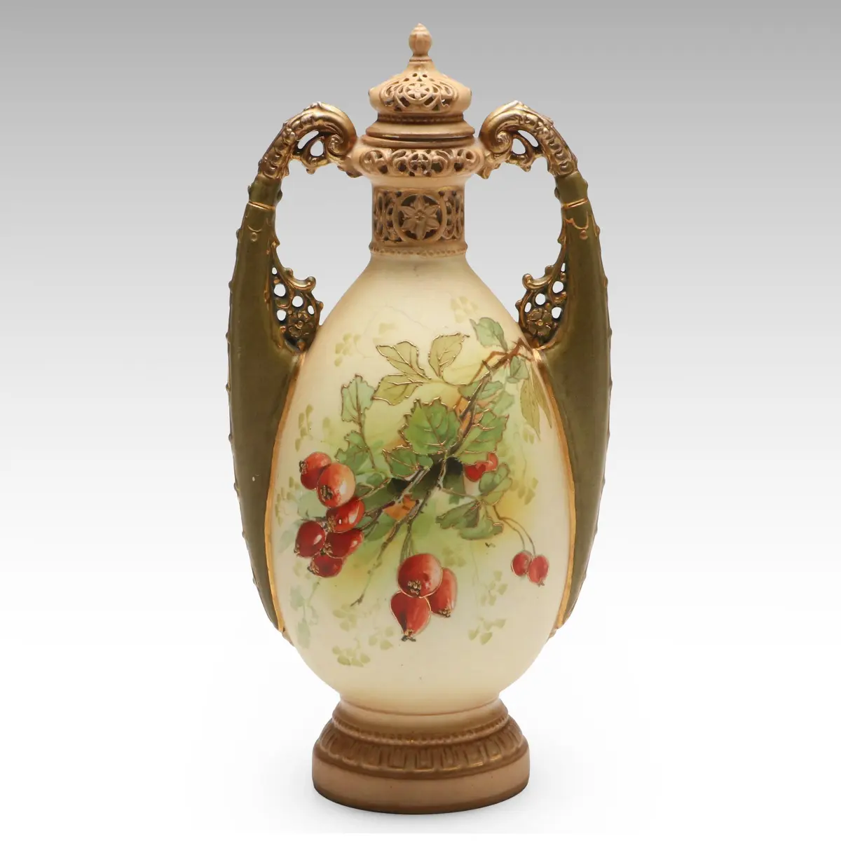 Ernst Wahliss Art Nouveau Porcelain Lidded Vase, Late 19th Century