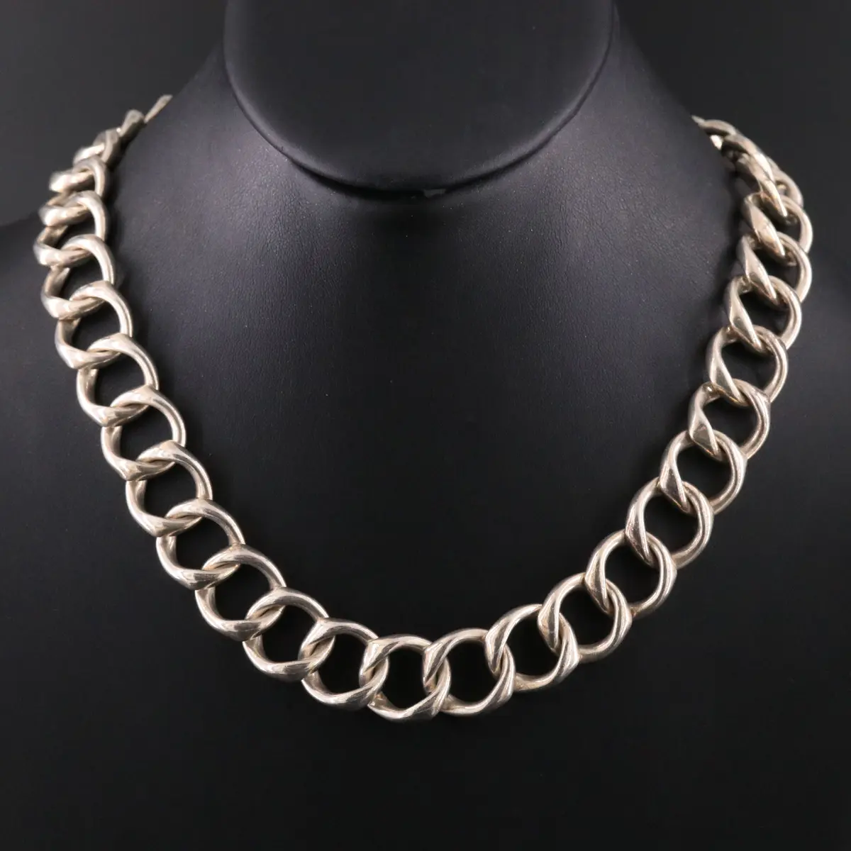 Sterling Wide Curb Chain Necklace