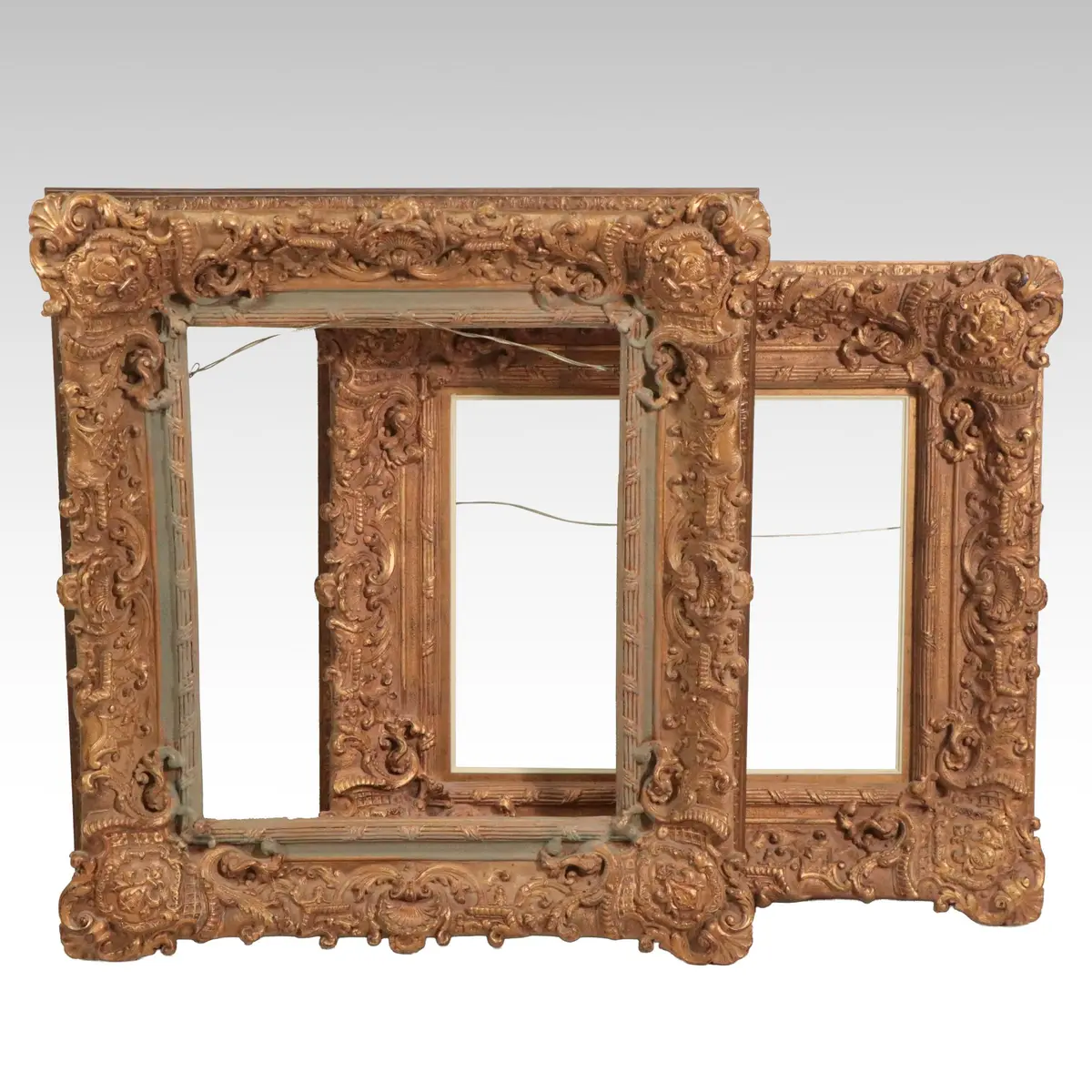 Victorian Baroque Revival Style Gilded Molded Plaster Frames