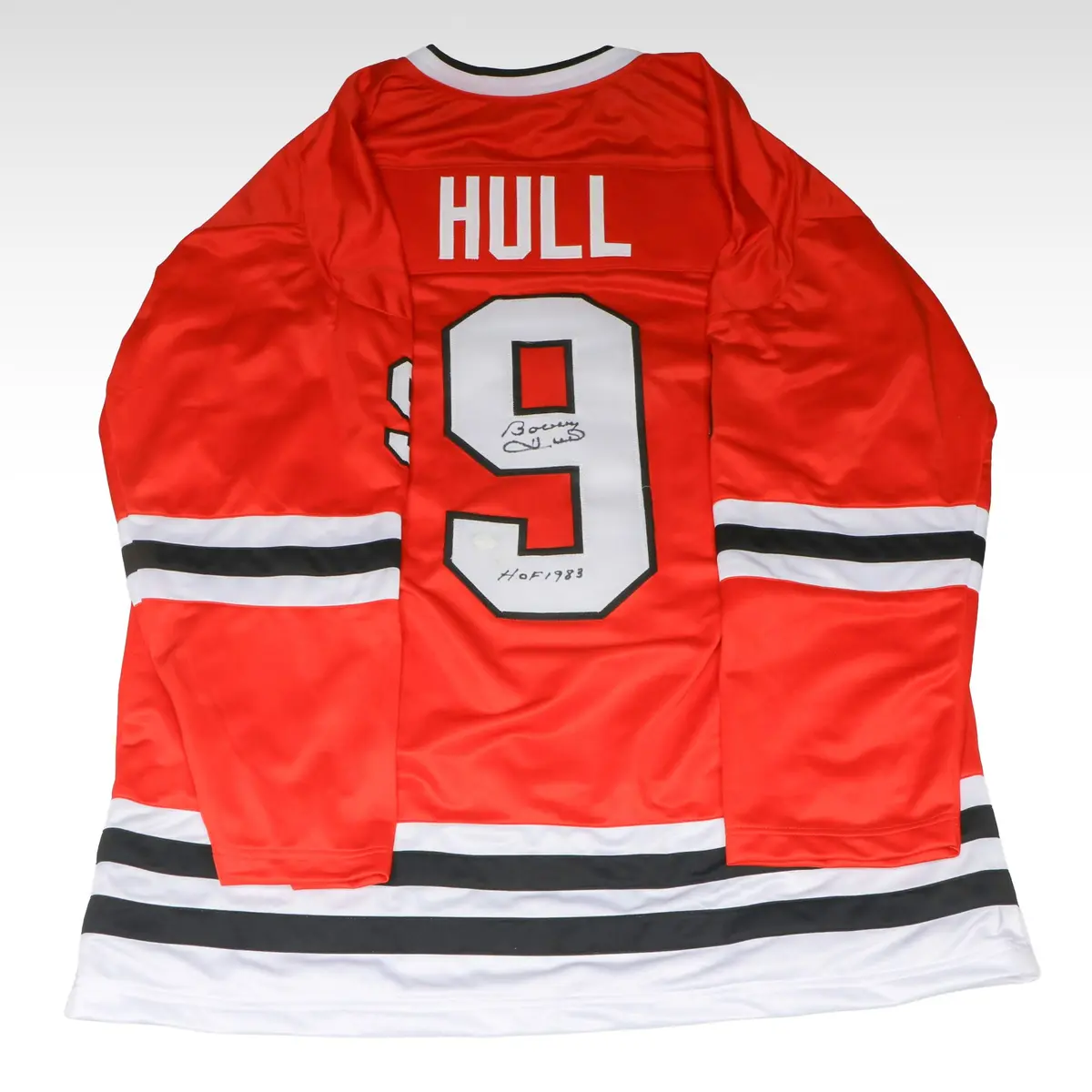 Bobby Hull Signed “HOF 1983” Chicago Blackhawks Hockey Jersey