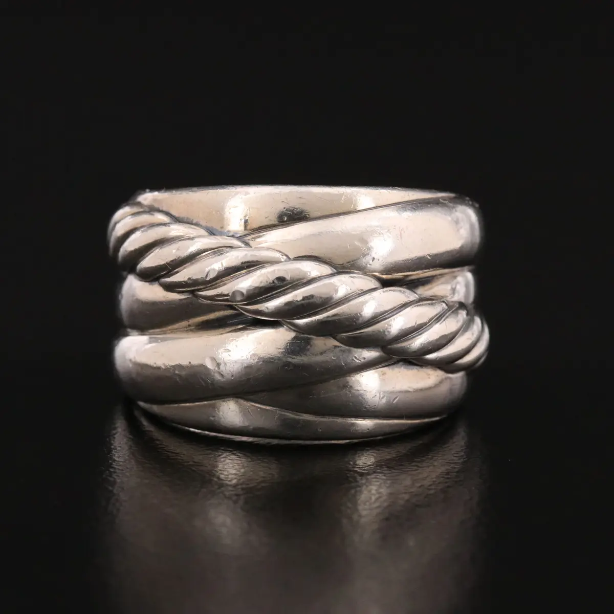 David Yurman Sterling Crossover Cable Ring
