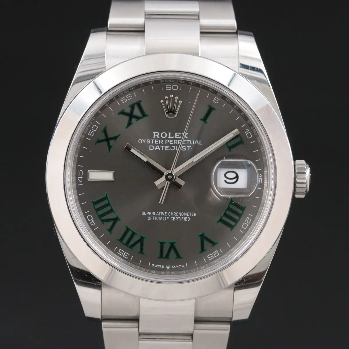 Rolex Datejust 41 Wimbledon Slate Dial Watch Model 126300