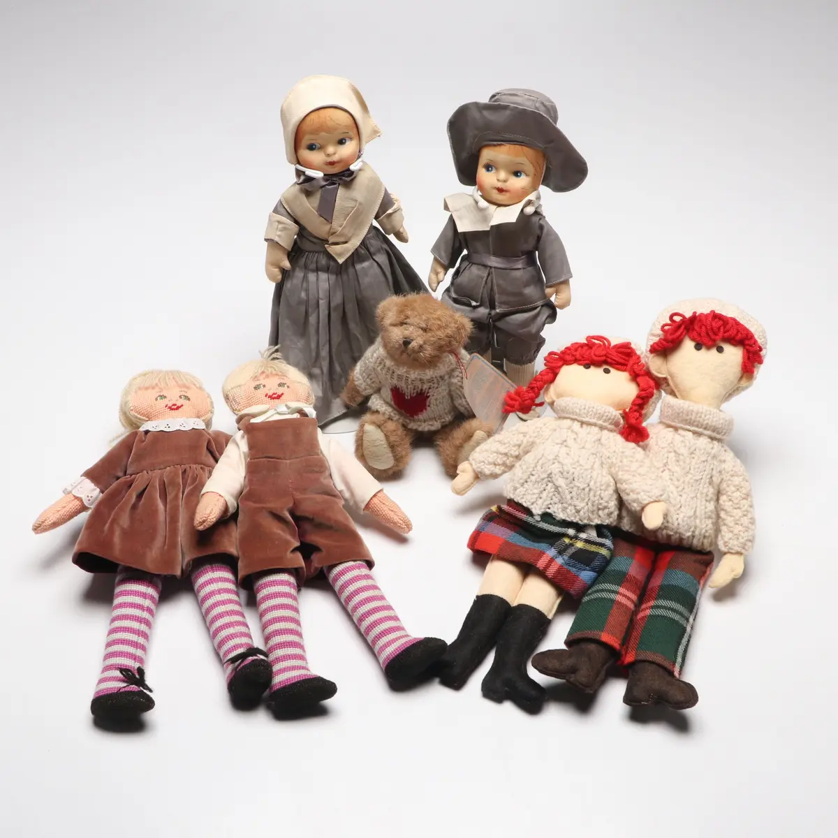 Blossom "Priscilla" and "John" Pilgrim Dolls, Boyds' Stuffed Bear and More