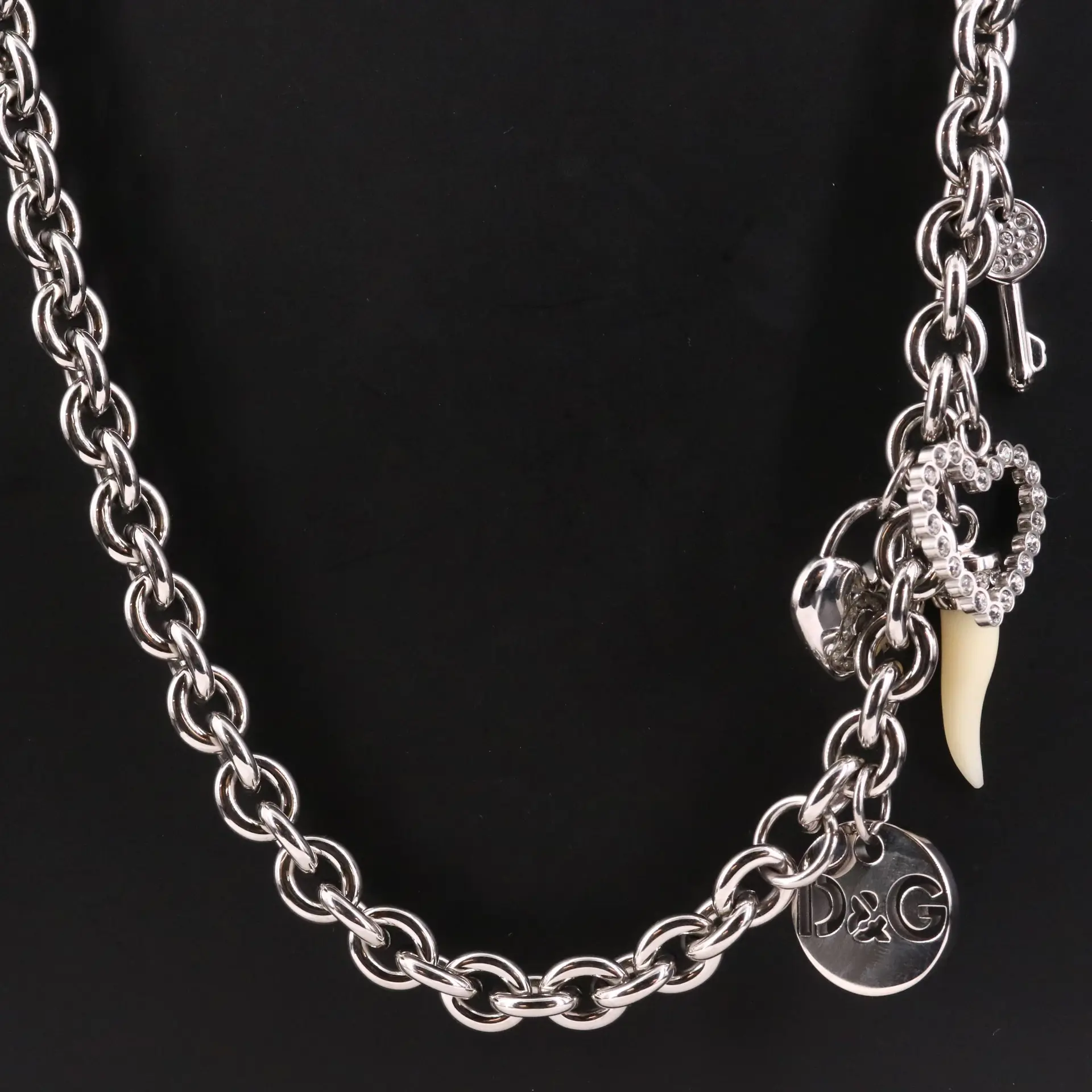 Dolce & Gabbana Crystal and Resin Charm Necklace