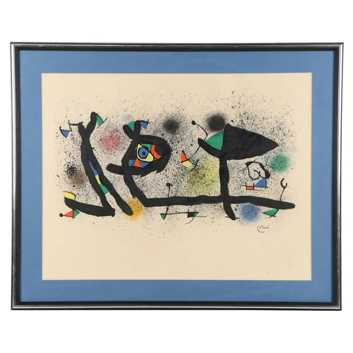 Abstract Color Lithograph After Joan Miró "Sculptures," 20th Century
