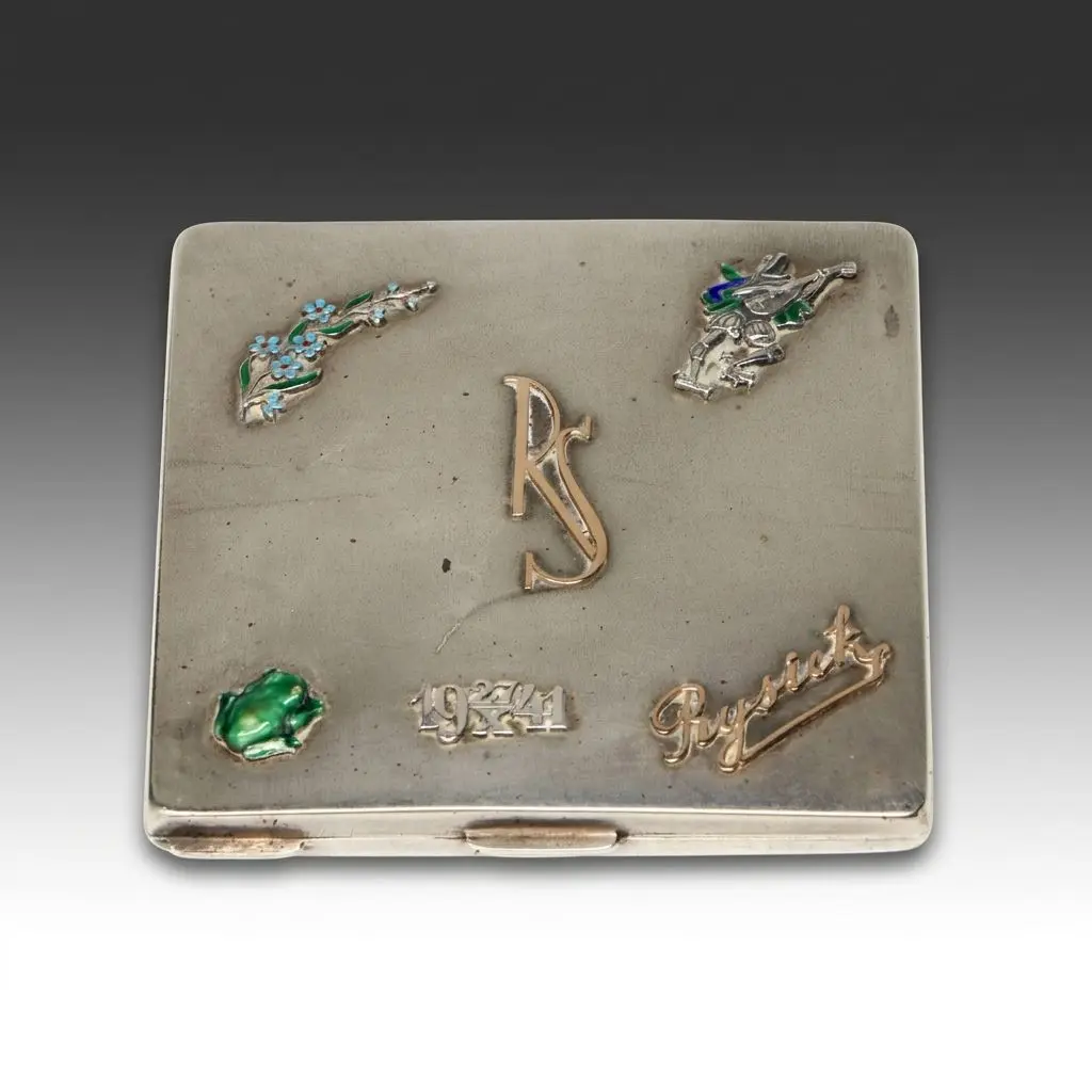 Polish 800 Silver Compact Case, Mid to Late 20th Century