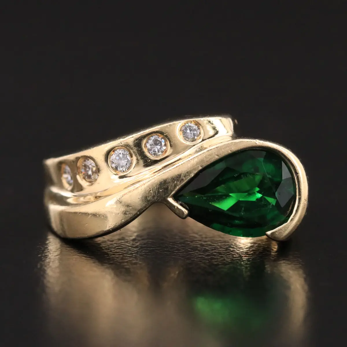 14K Tourmaline and Diamond Ring