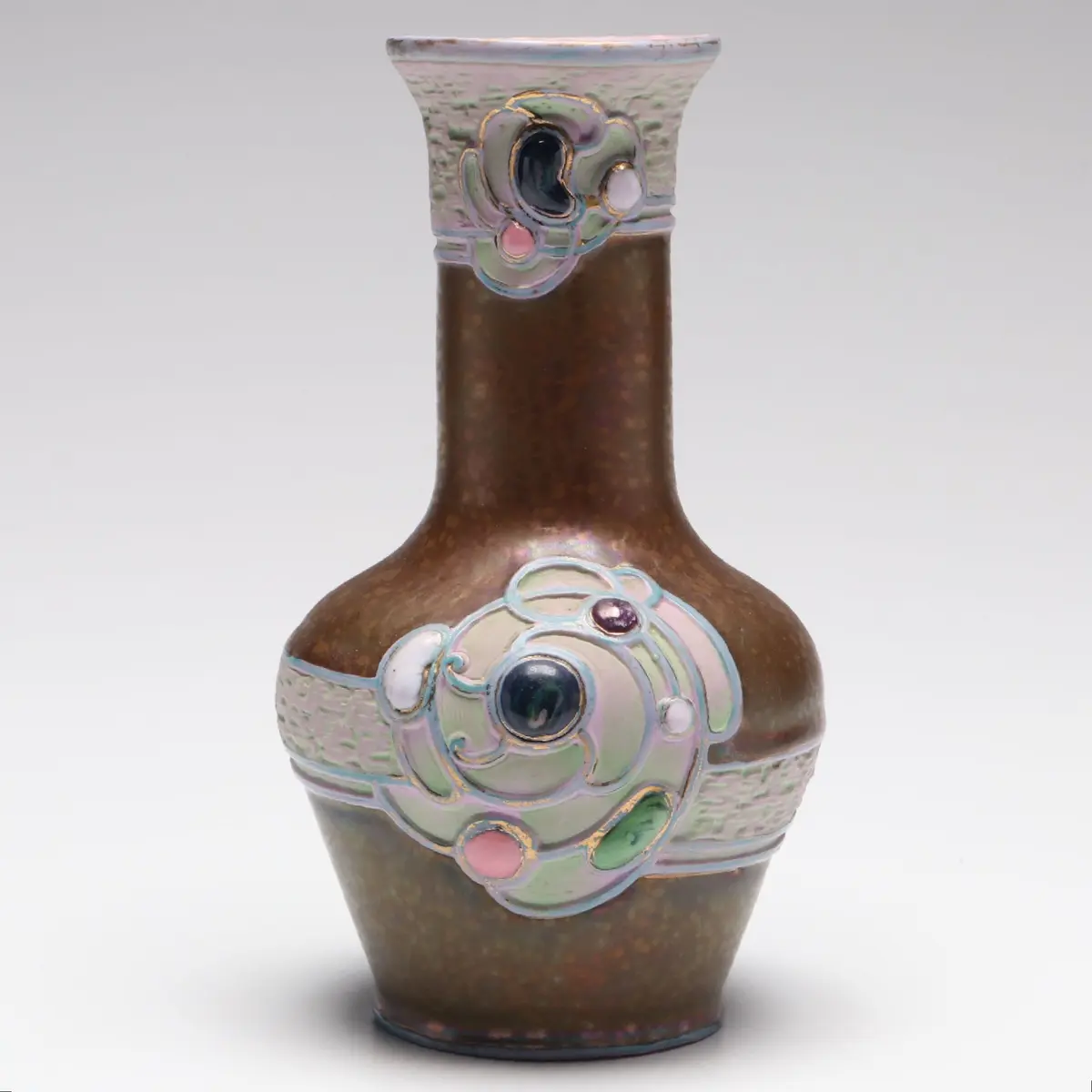 Shafer & Vater Art Nouveau Faux Jeweled Vase, Early 20th Century