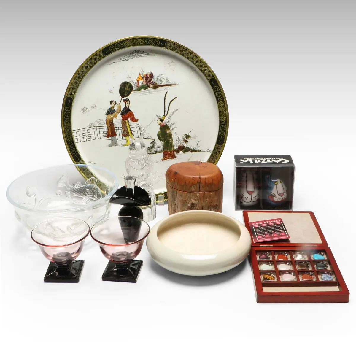 Art Deco Style Glass Perfume Bottles and Other Decor