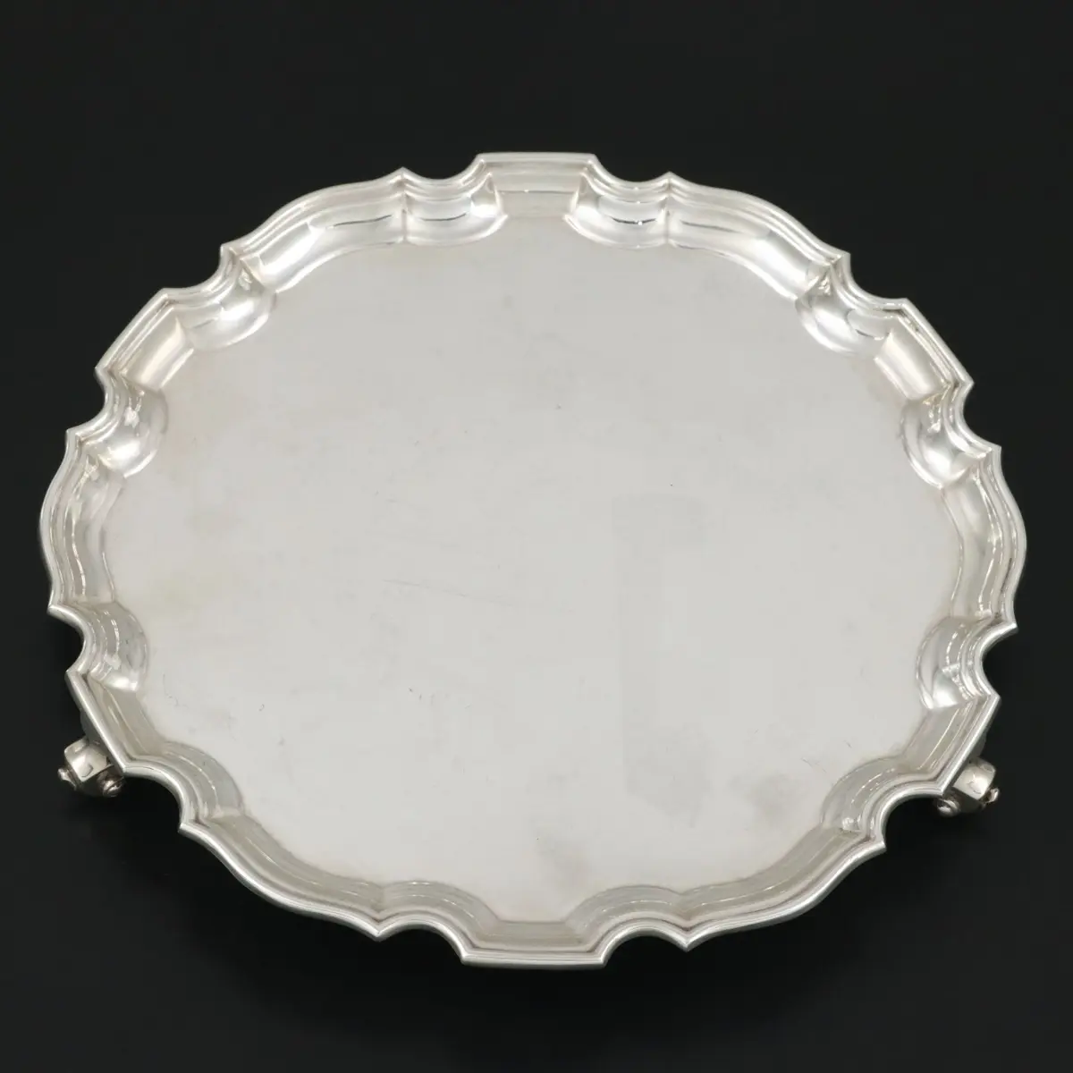 Wakely & Wheeler English Sterling Silver Salver Tray, 1961