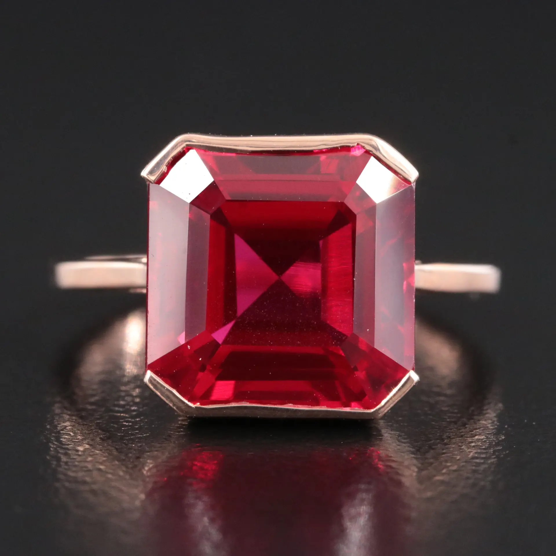 14K 8.38 CTW Lab Grown Ruby Ring