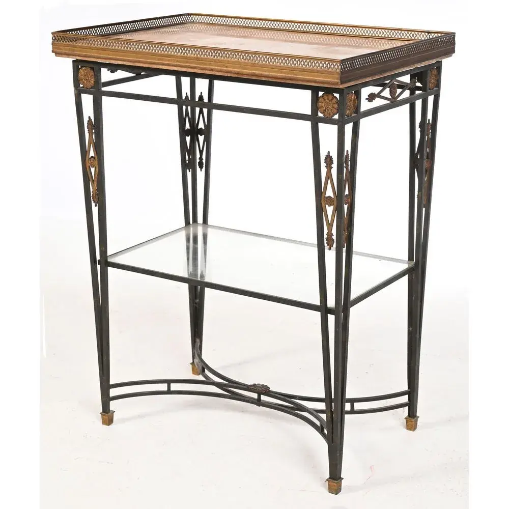 JANSEN. (Attributed to). EMPIRE-STYLE COFFEE TABLE with quatrefoils