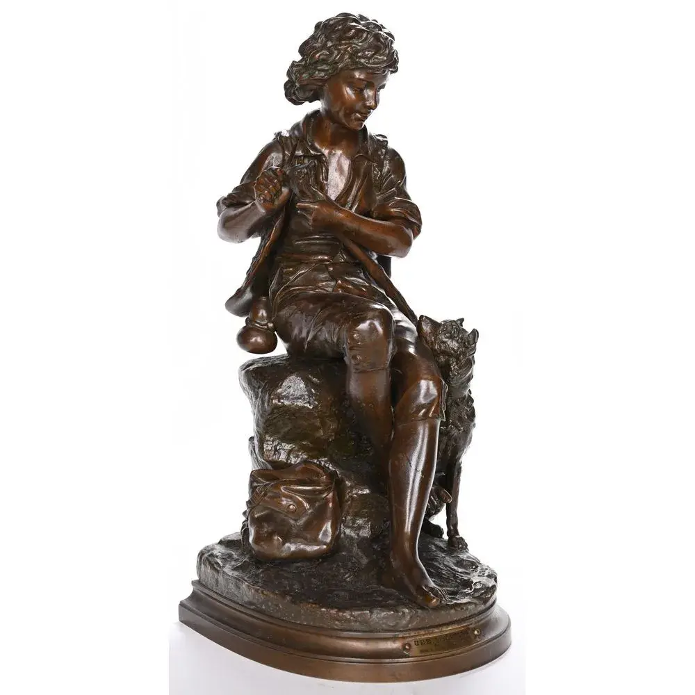 AIZELIN, Eugène Antoine. (1821–1902). “The Young Shepherd or Shepherd