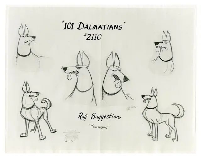 A "One Hundred and One Dalmatians" Thunderbolt Model Sheet.