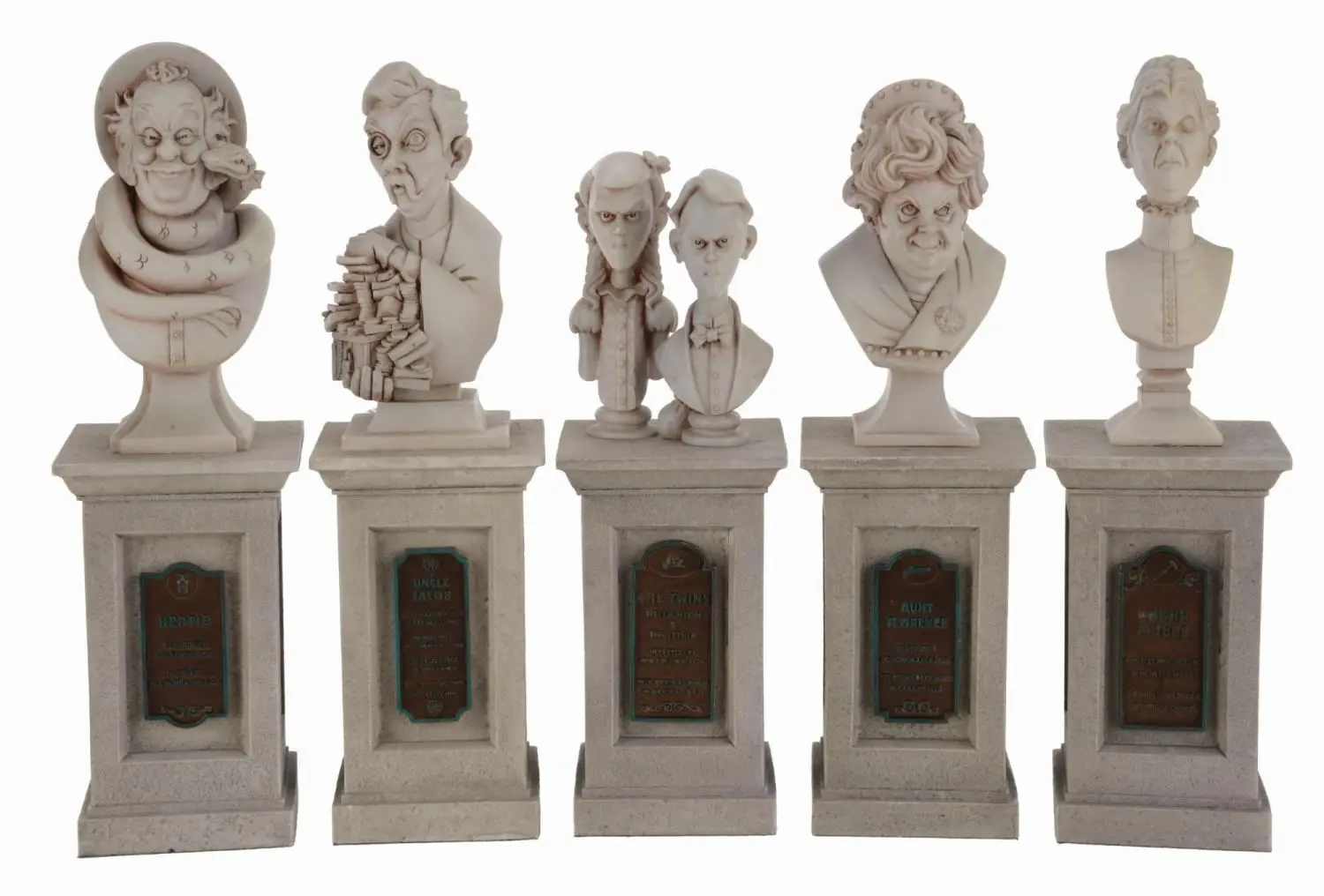 A Haunted Mansion 45th Anniversary Dread Family Busts Set.
