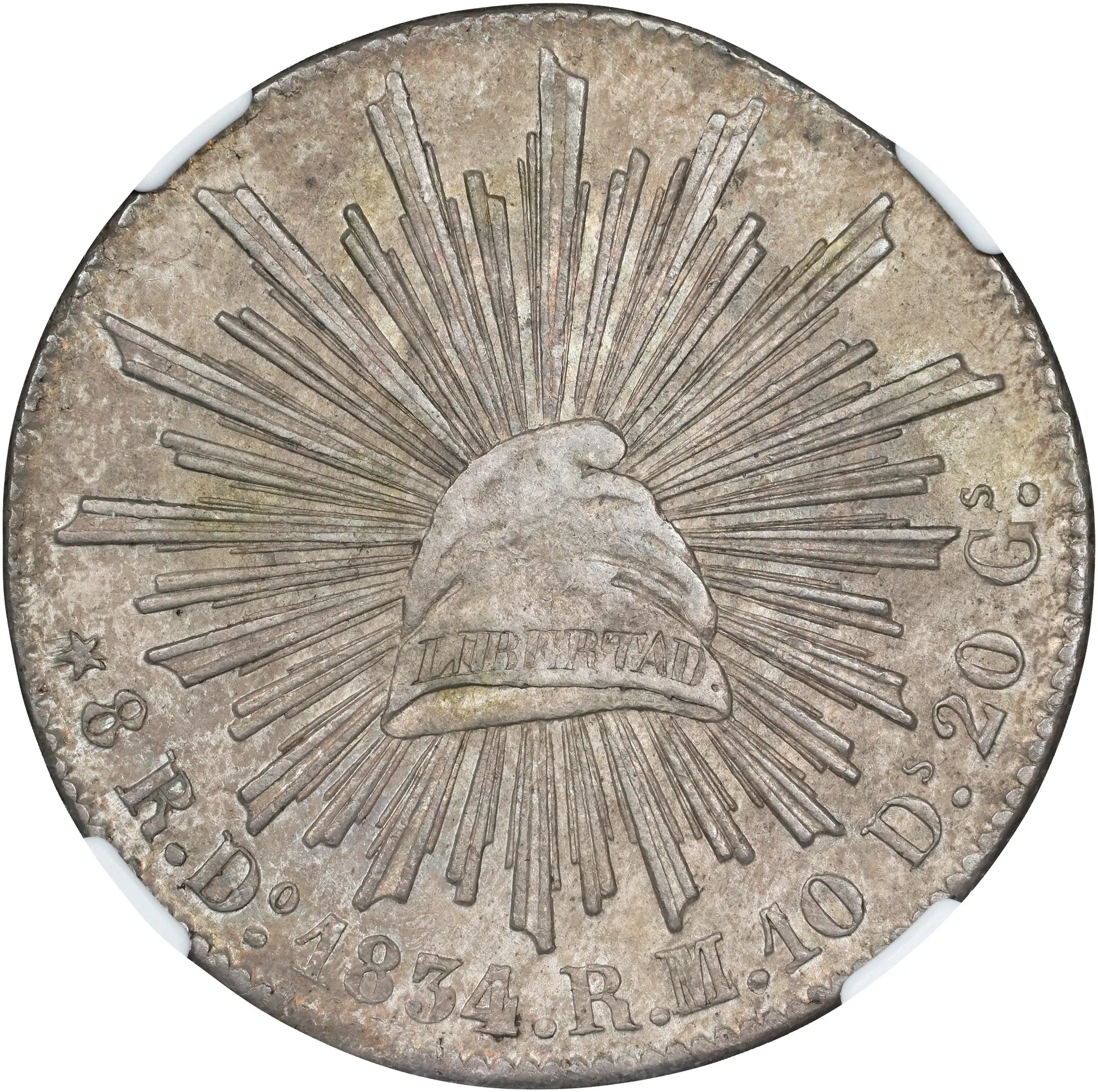 MEXICO. 8 Reales, 1834-Do RM/L. Durango Mint. NGC AU-55.