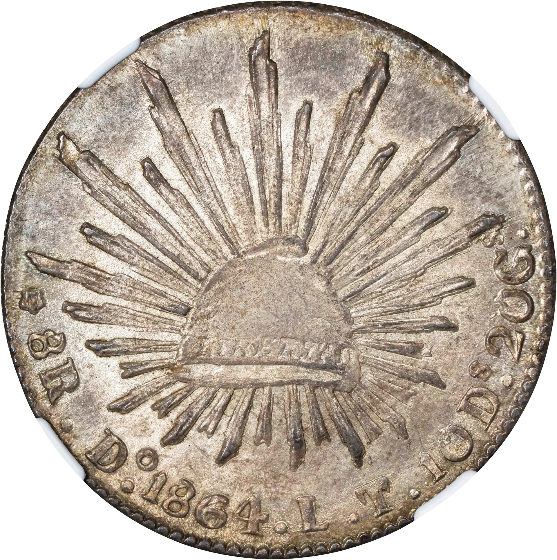 MEXICO. 8 Reales, 1864/54-Do LT. Durango Mint. NGC MS-64.