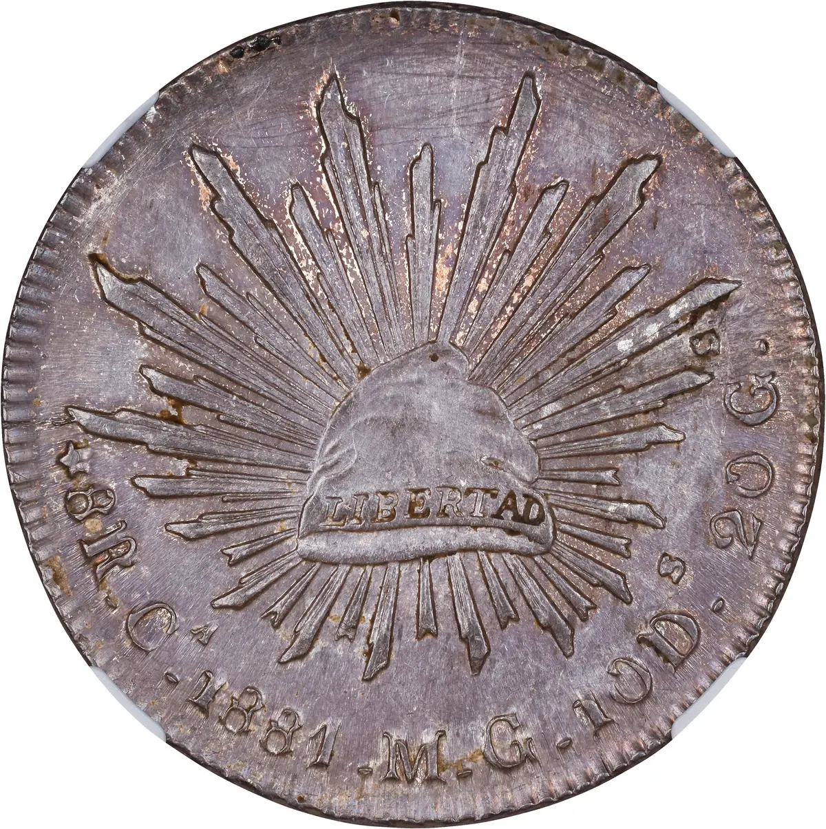 MEXICO. 8 Reales, 1881-Ca MG. Chihuahua Mint. NGC Unc Details--Obverse