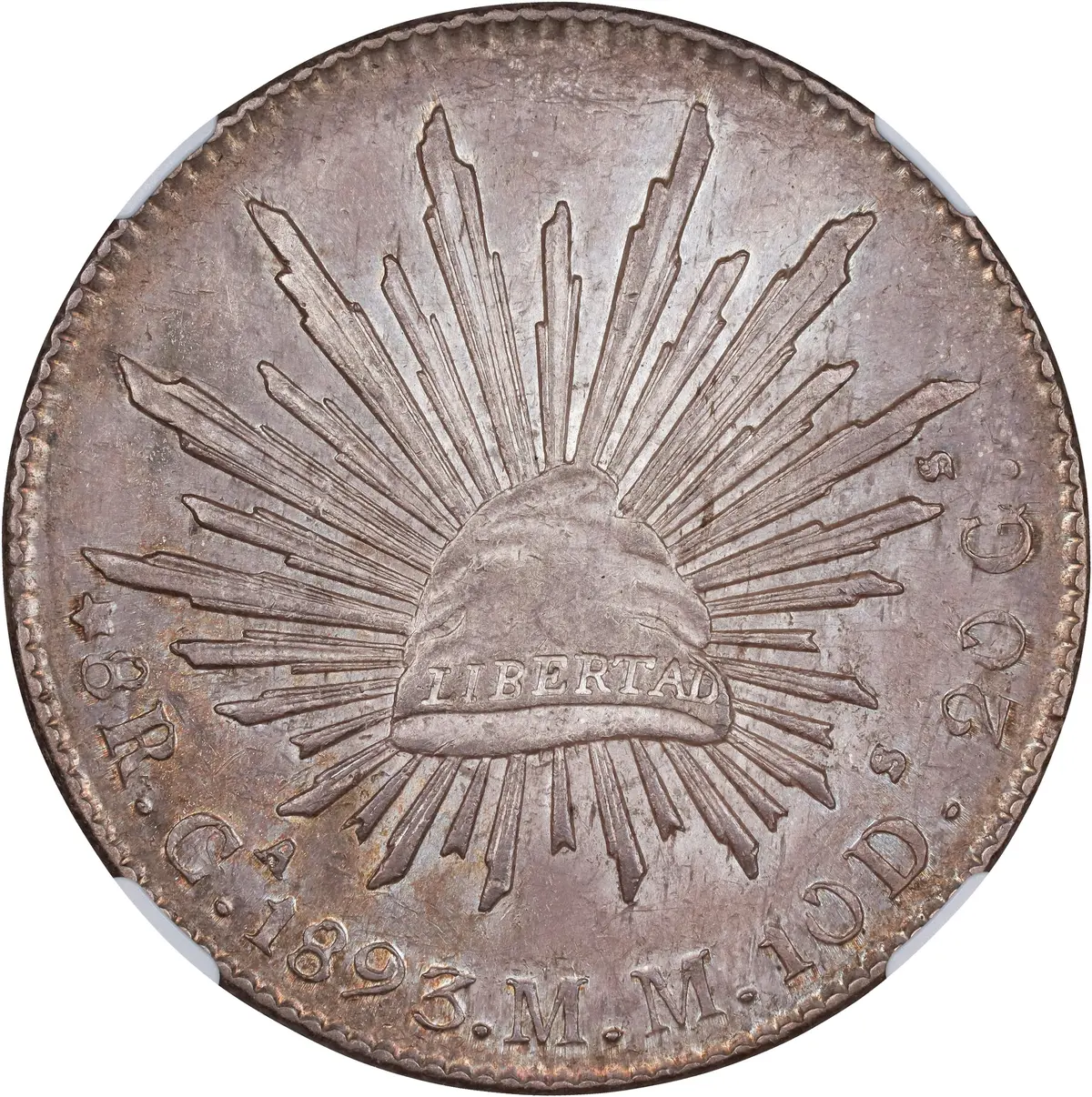 MEXICO. 8 Reales, 1893-Ca MM. Chihuahua Mint. NGC MS-63.