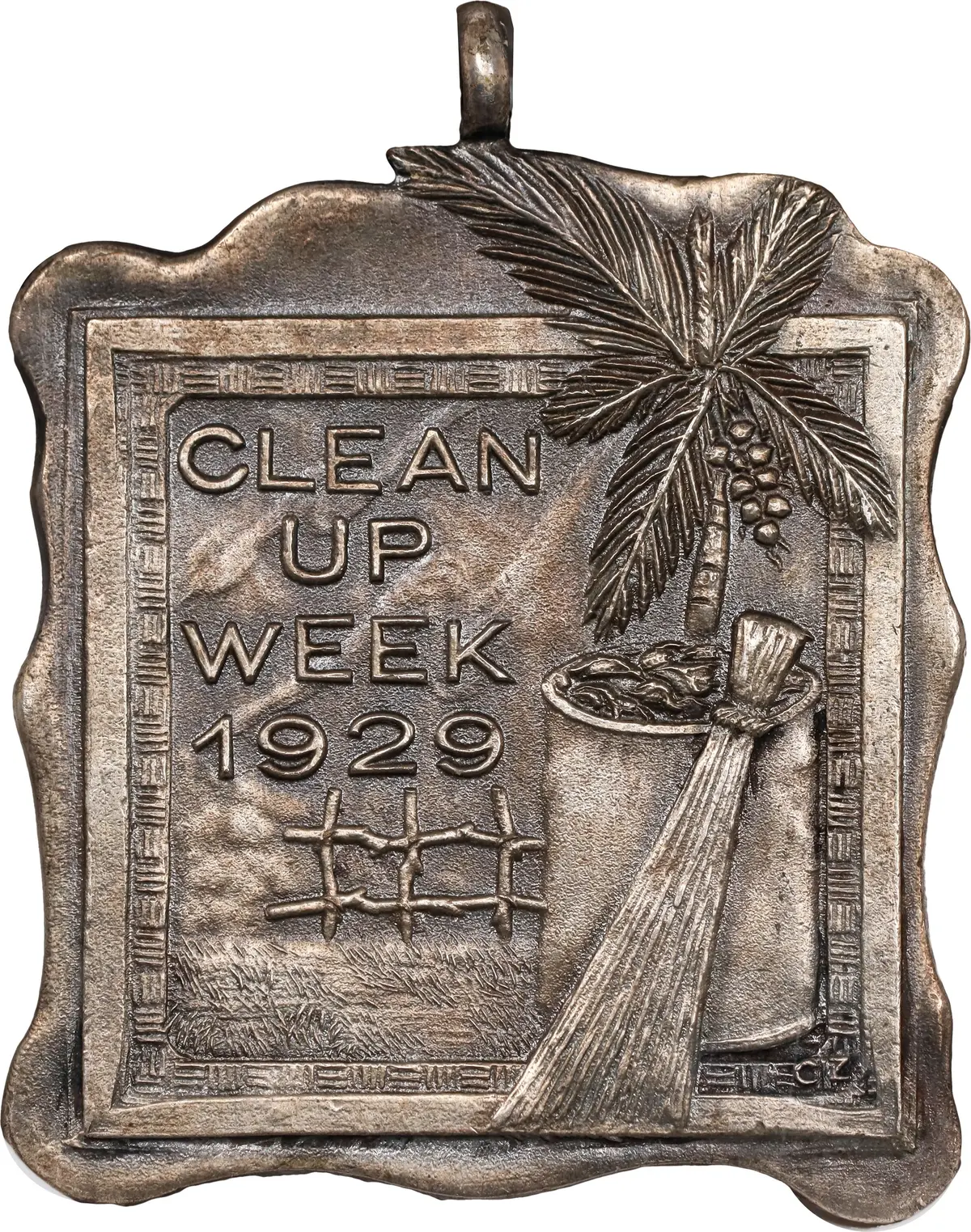 PHILIPPINES. Clean Up Week Silvered Bronze Medal, 1929. NGC MS-65.
