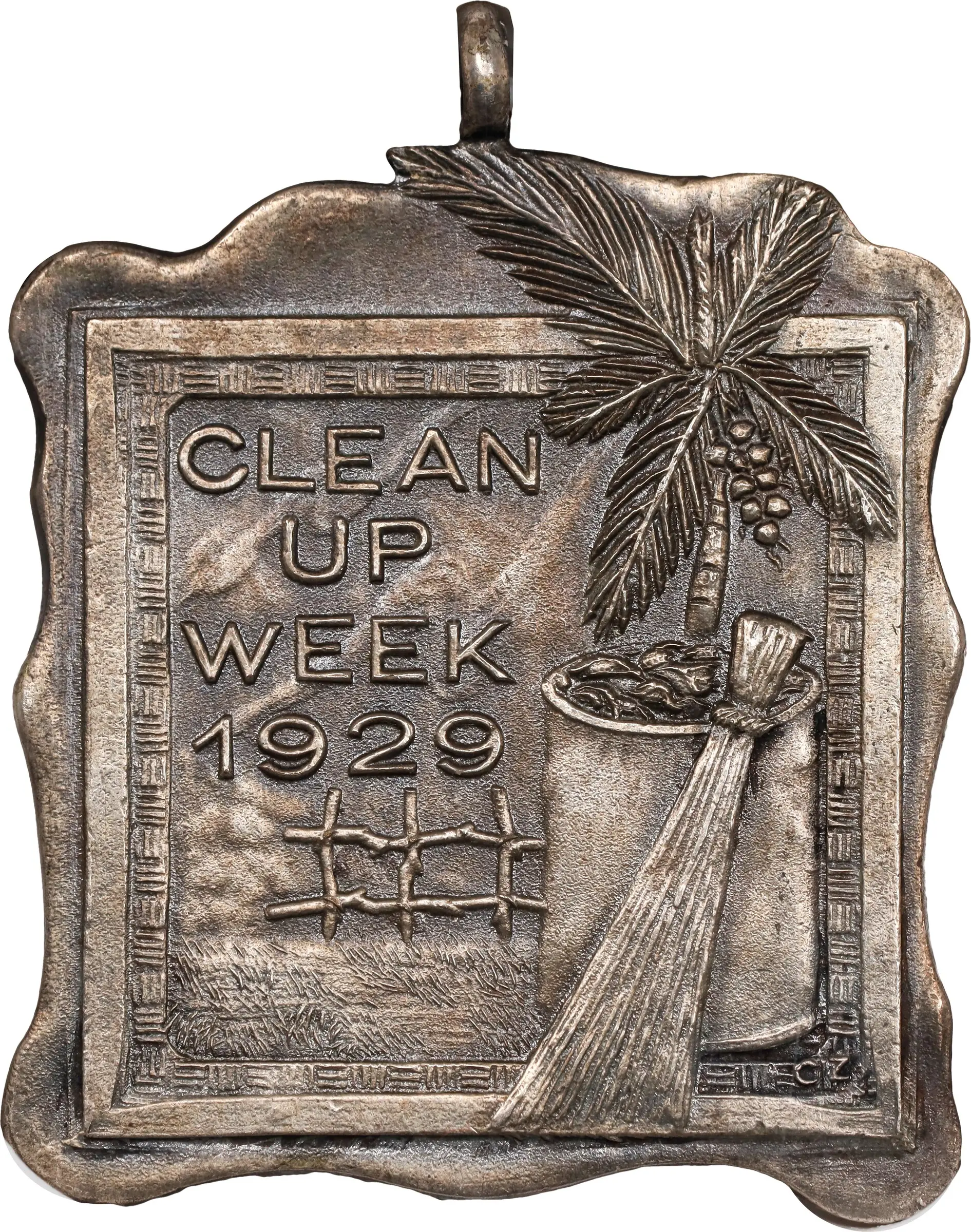PHILIPPINES. Clean Up Week Silvered Bronze Medal, 1929. NGC MS-65.