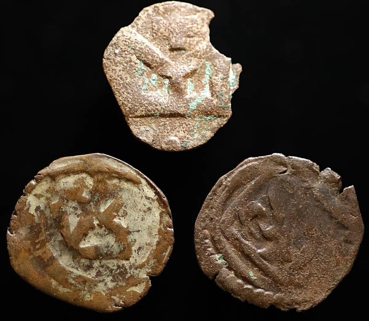 DENMARK. Trio of Pennies (3 Pieces), ND (1286-1319). Erik VI, 'Menved'.
