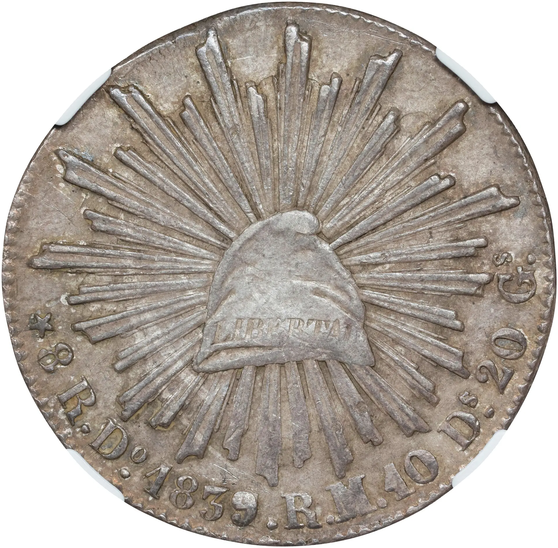 MEXICO. 8 Reales, 1839/1-Do RM. Durango Mint. NGC AU-55.