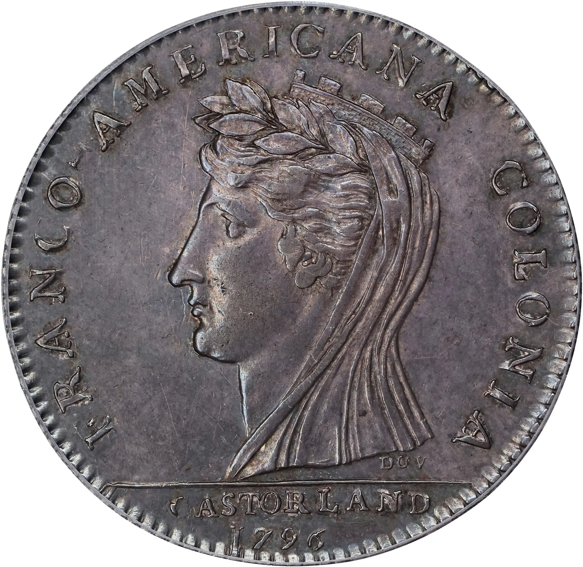 1796 Castorland Medal, or Jeton. Original. Lecompte-185, W-9100. Rarity-6.