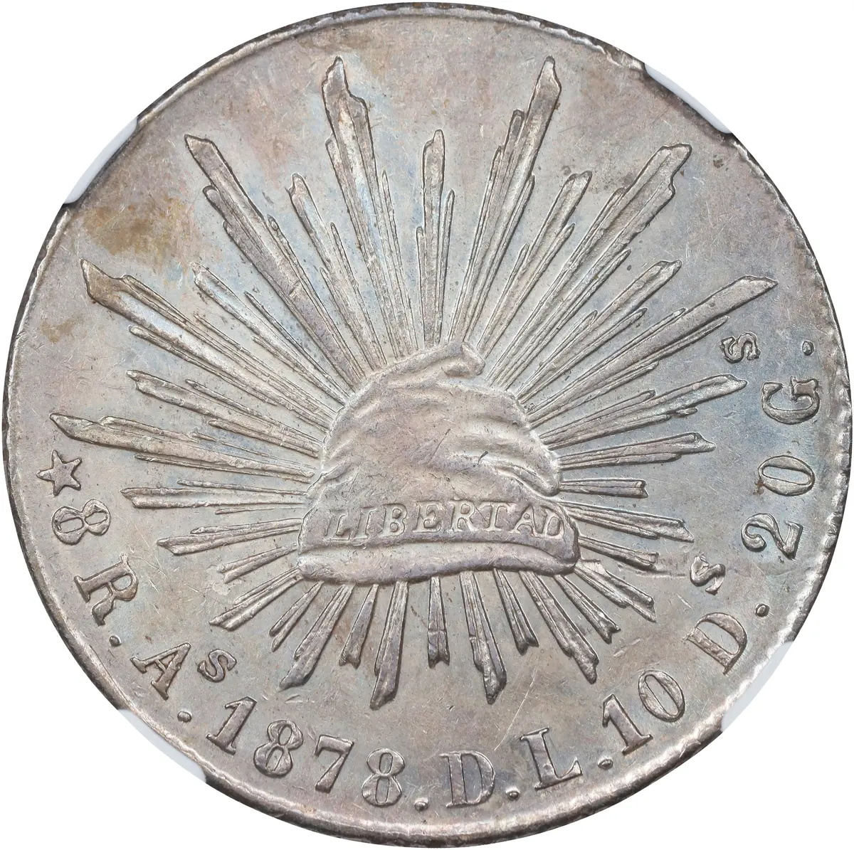 MEXICO. 8 Reales, 1878-As DL. Alamos Mint. NGC AU-58.