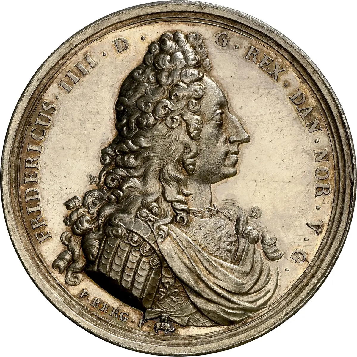 DENMARK. Naval Battle of Køge Bay Silver Medal, 1710. Frederik IV. NGC MS-63.