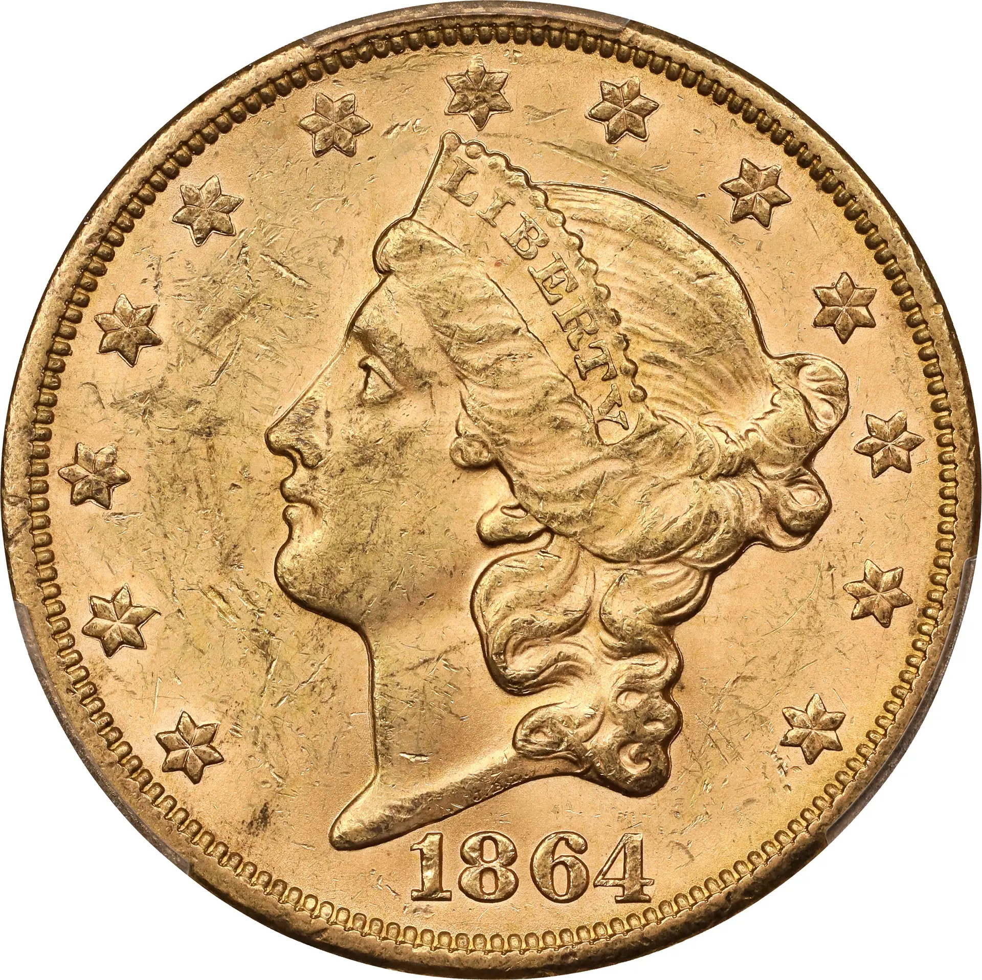 1864-S Liberty Head Double Eagle. MS-62 (PCGS). CAC. CMQ.