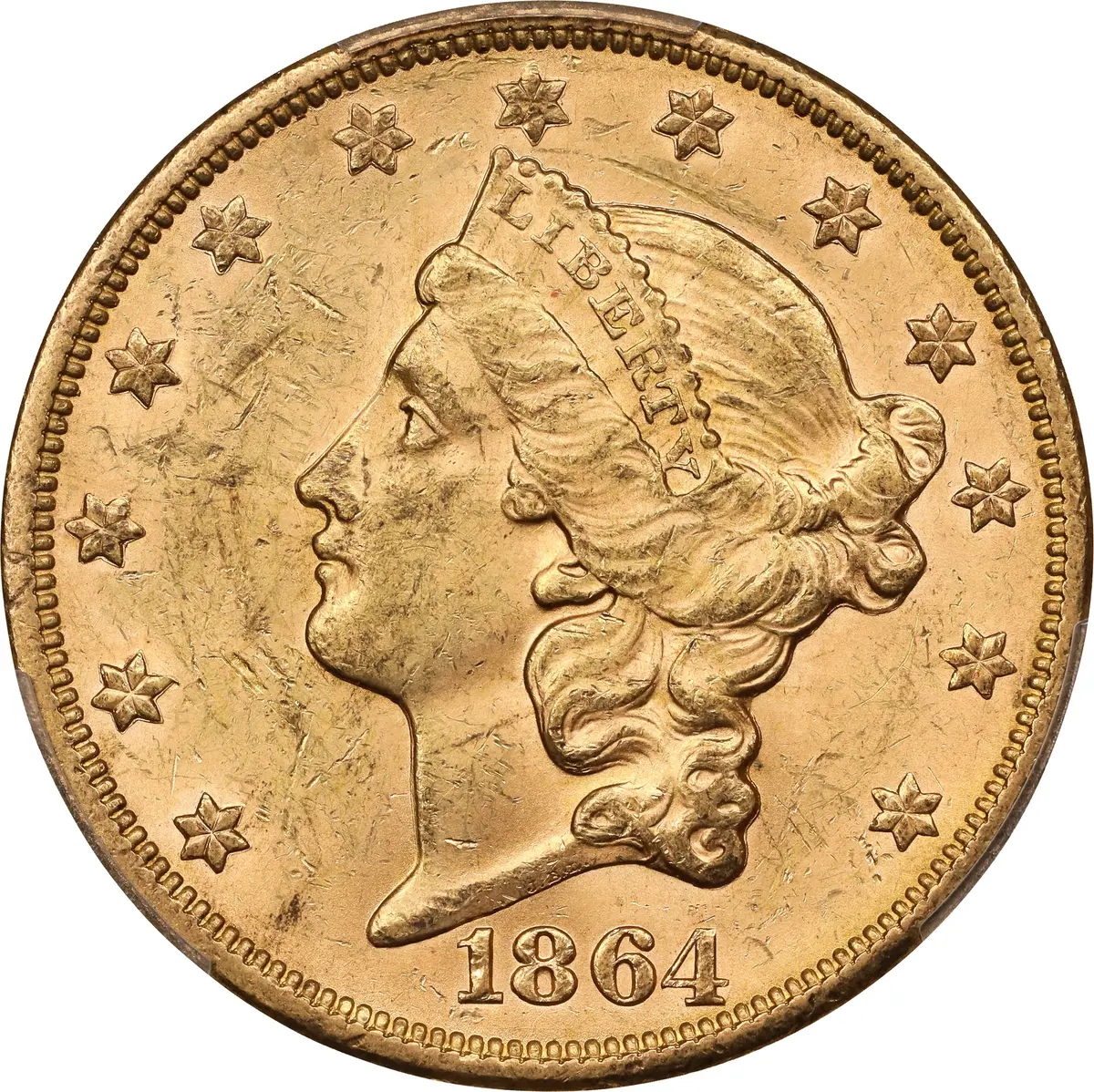 1864-S Liberty Head Double Eagle. MS-62 (PCGS). CAC. CMQ.