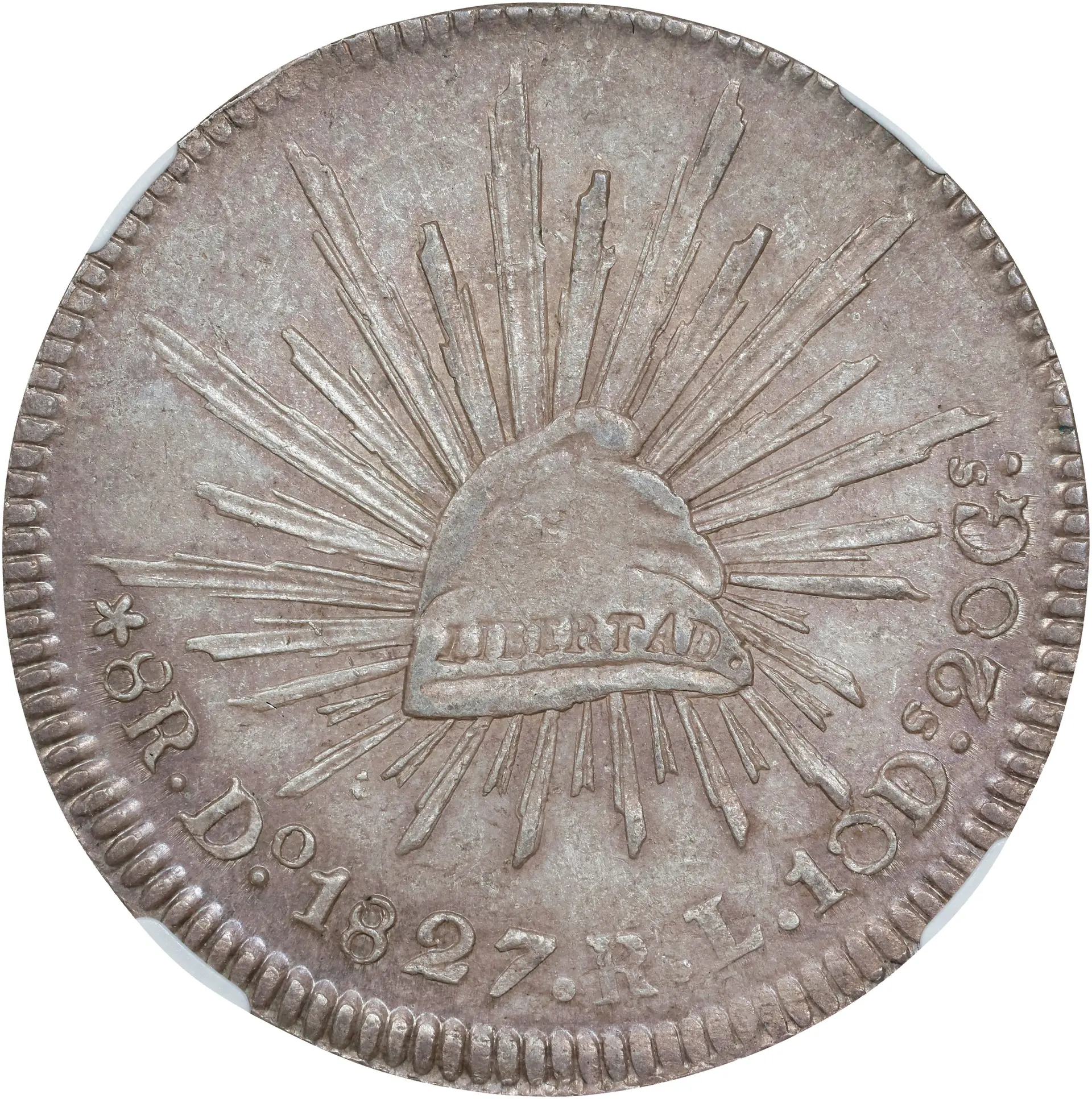 MEXICO. 8 Reales, 1827-Do RL. Durango Mint. NGC AU-58.