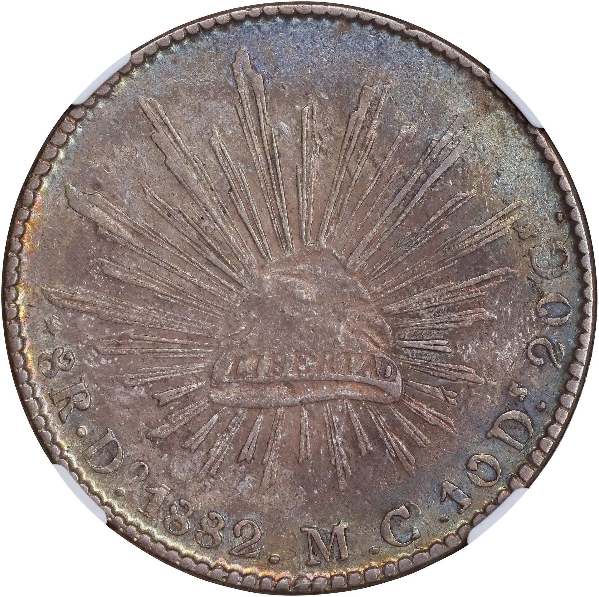 MEXICO. 8 Reales, 1882-Do MC/JP. Durango Mint. NGC AU-58.