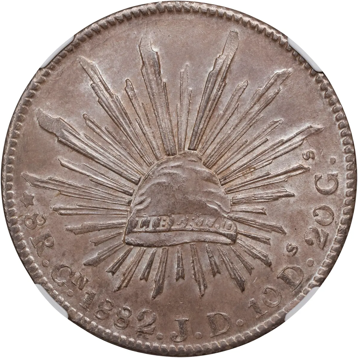 MEXICO. 8 Reales, 1882-Cn JD. Culiacan Mint. NGC MS-63.