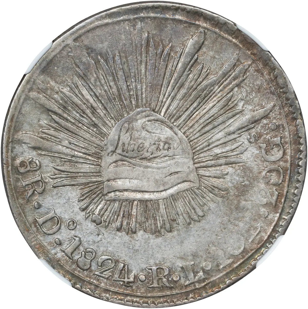 MEXICO. "Hookneck" 8 Reales, 1824-Do RL. Durango Mint. NGC AU-50.