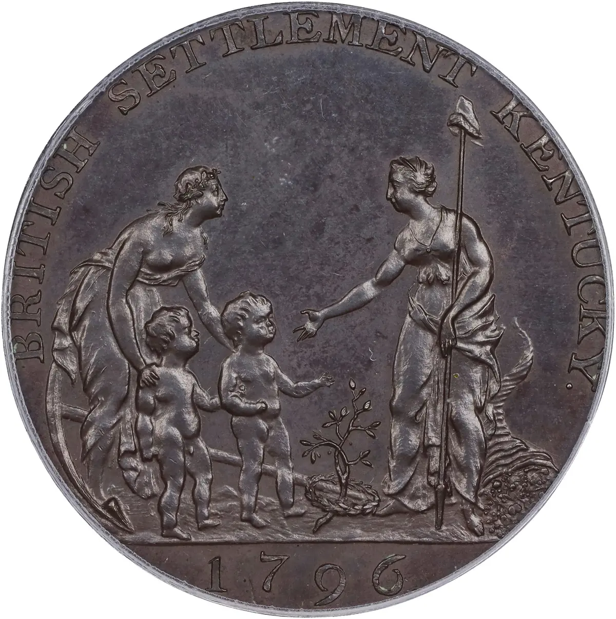 1796 Myddelton Token. W-8900. Rarity-7. Copper. Proof-65 BN (PCGS).