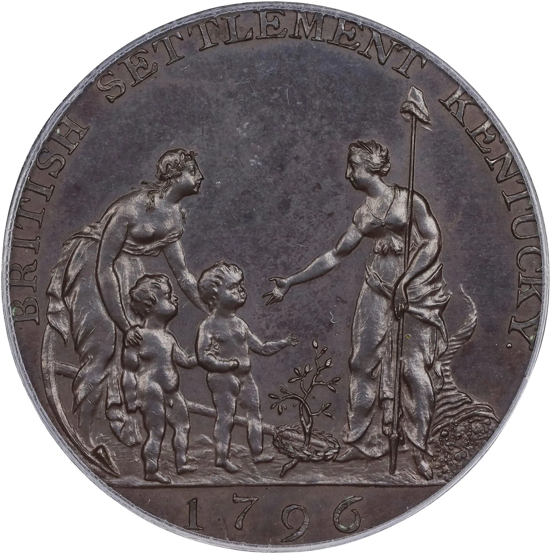 1796 Myddelton Token. W-8900. Rarity-7. Copper. Proof-65 BN (PCGS).