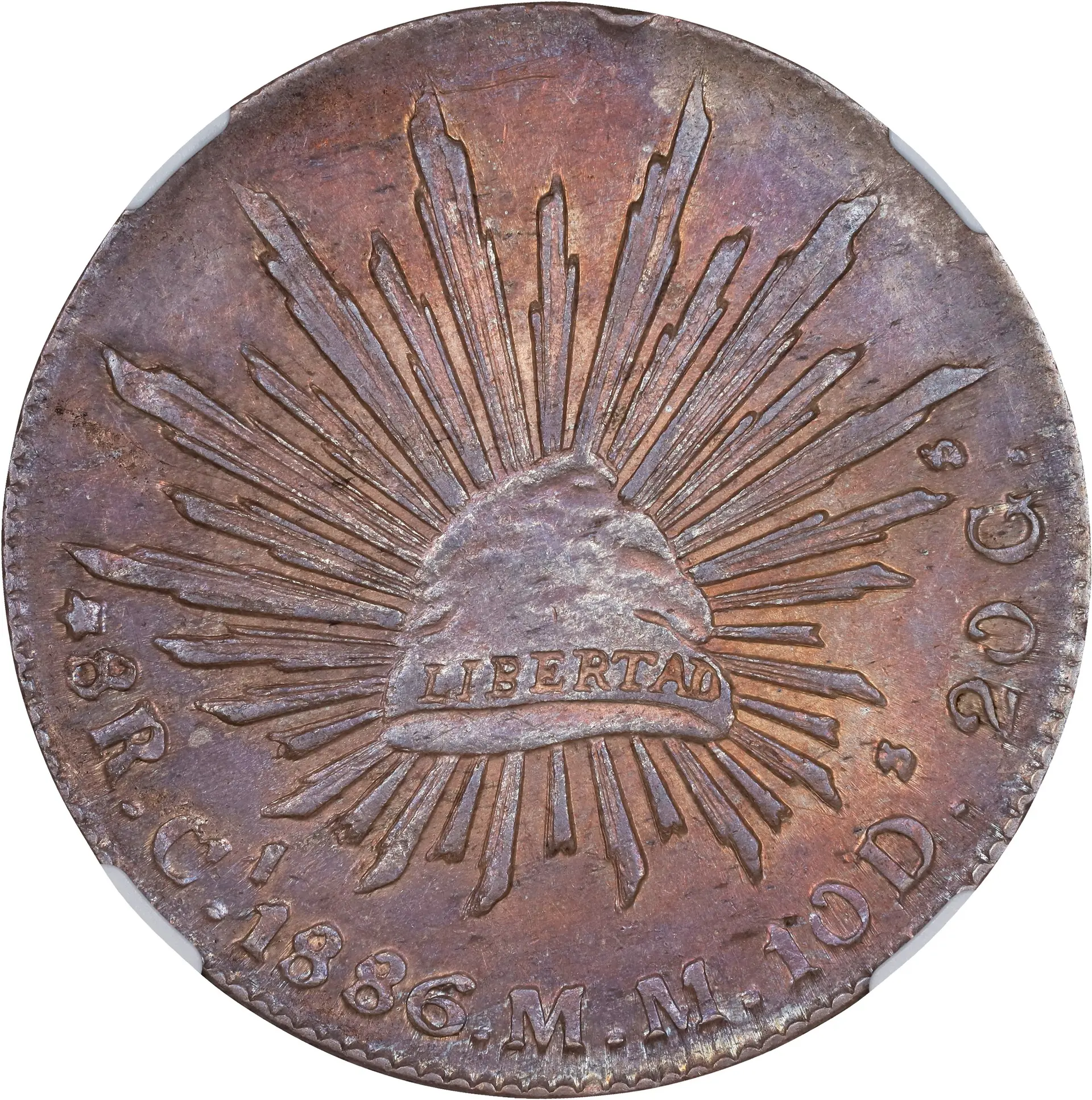 MEXICO. 8 Reales, 1886-Ca MM. Chihuahua Mint. NGC AU-58.