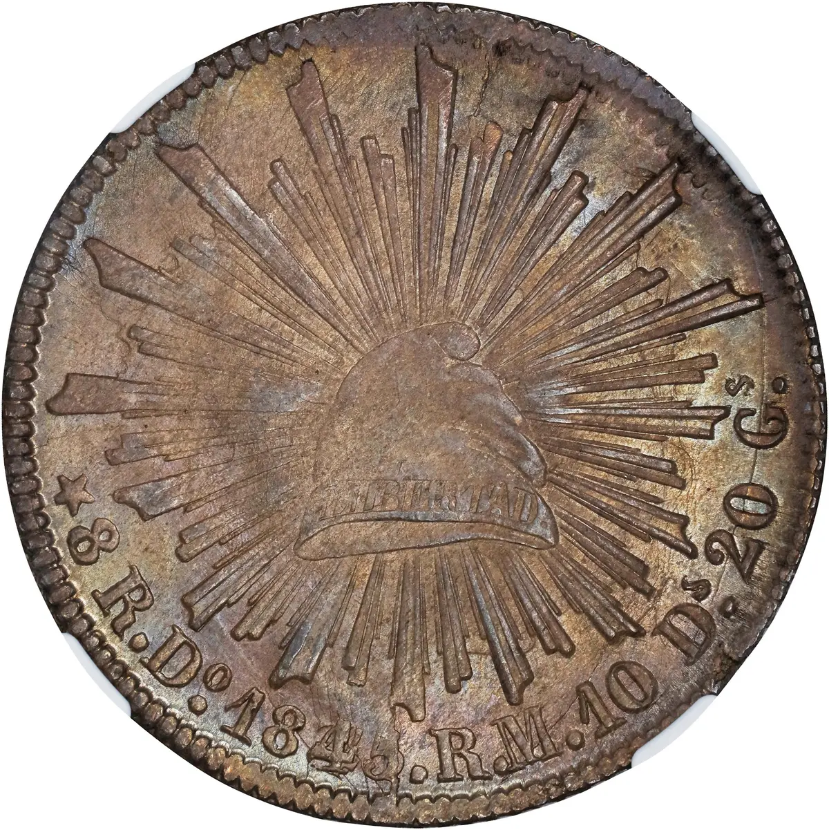 MEXICO. 8 Reales, 1845/31-Do RM. Durango Mint. NGC MS-64.