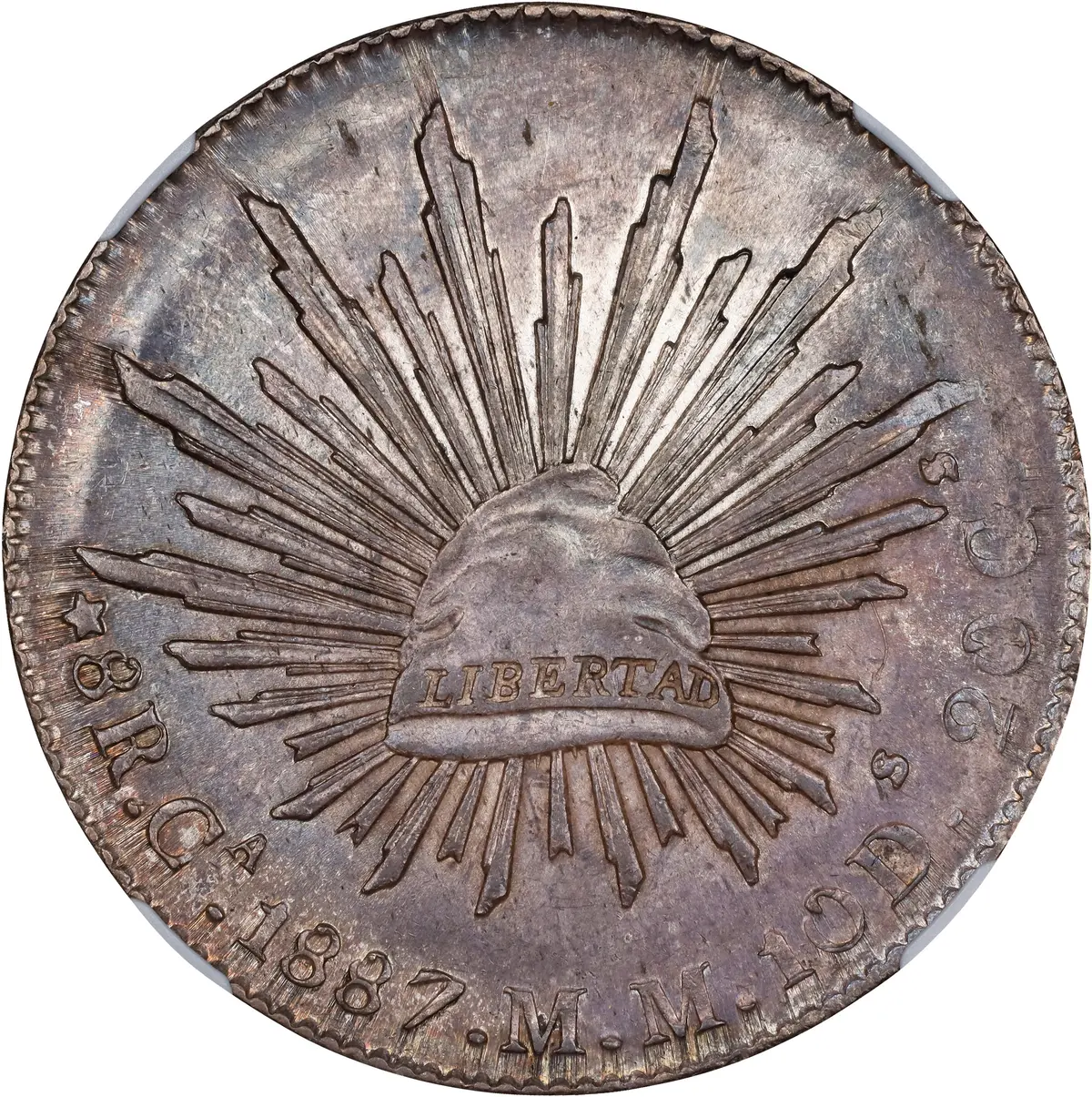 MEXICO. 8 Reales, 1887-Ca MM. Chihuahua Mint. NGC MS-63.