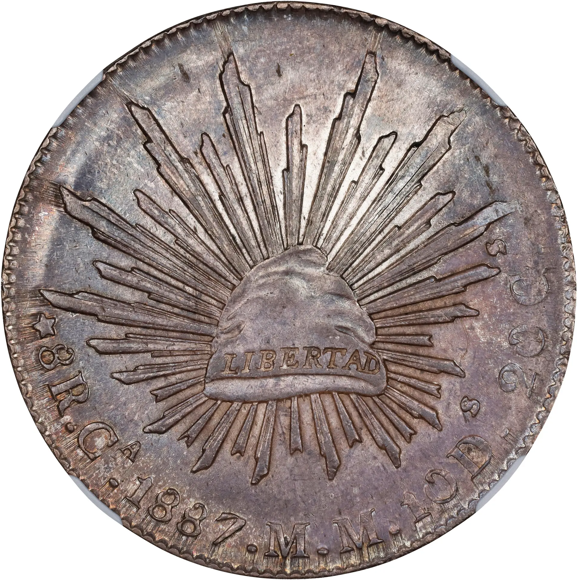 MEXICO. 8 Reales, 1887-Ca MM. Chihuahua Mint. NGC MS-63.