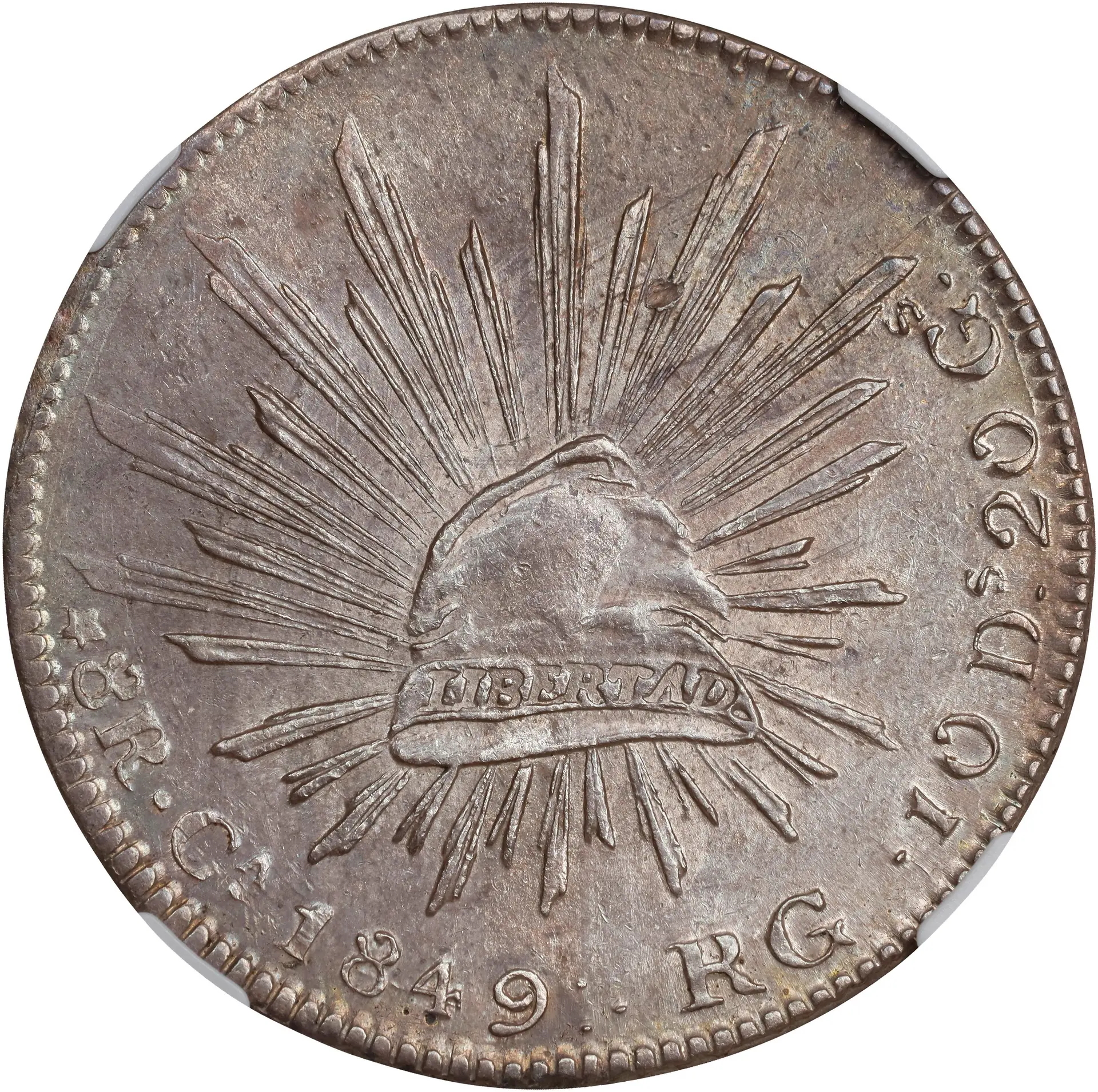 MEXICO. 8 Reales, 1849-Ca RG. Chihuahua Mint. NGC MS-62.