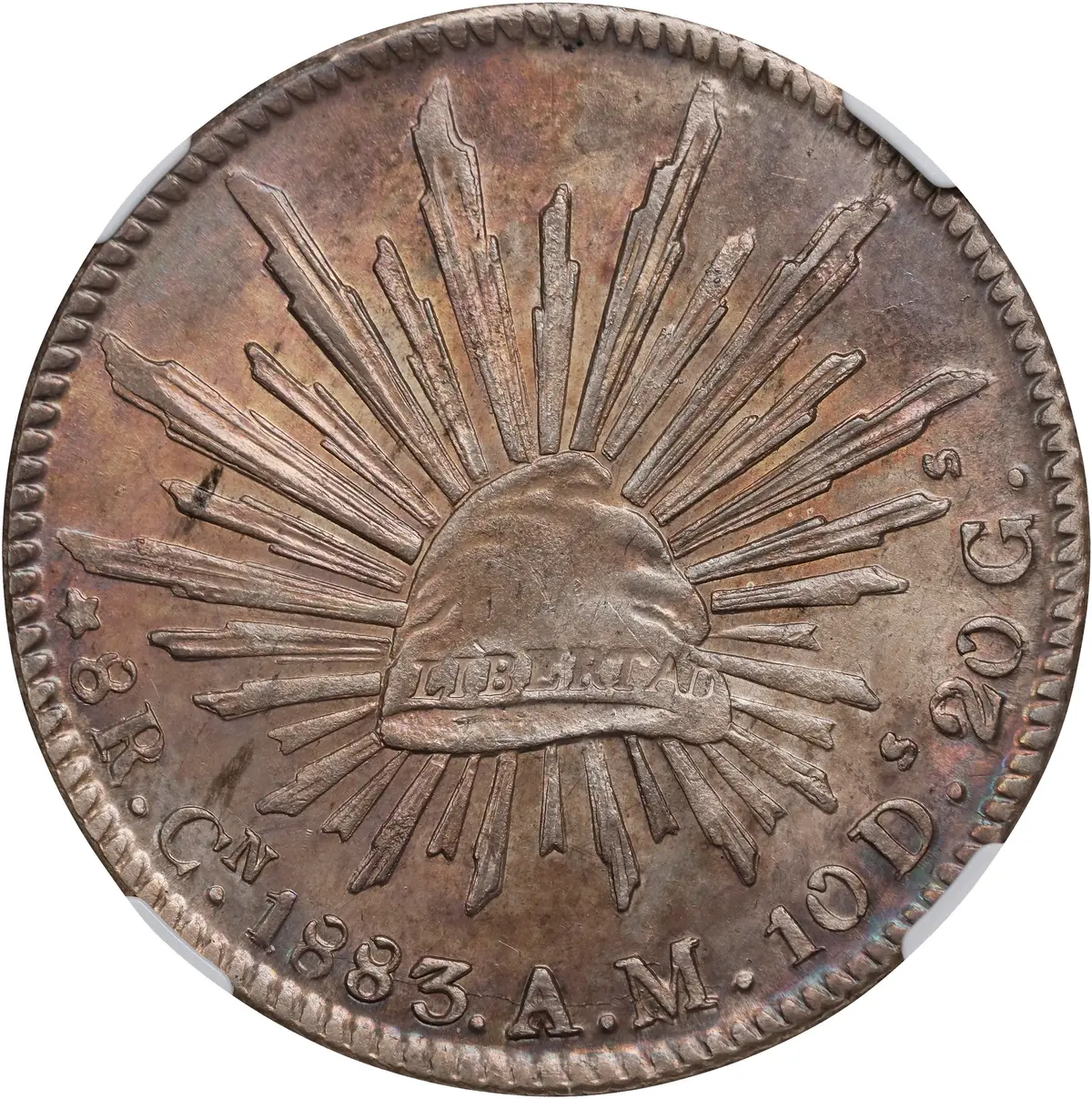MEXICO. 8 Reales, 1883-Cn AM. Culiacan Mint. NGC MS-61.
