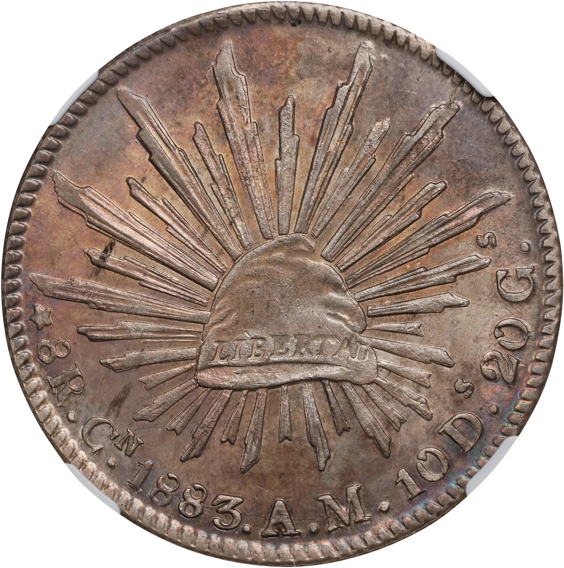 MEXICO. 8 Reales, 1883-Cn AM. Culiacan Mint. NGC MS-61.