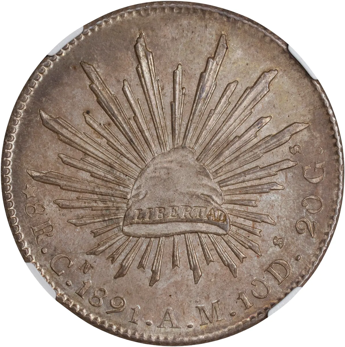 MEXICO. 8 Reales, 1891-Cn AM. Culiacan Mint. NGC MS-63.