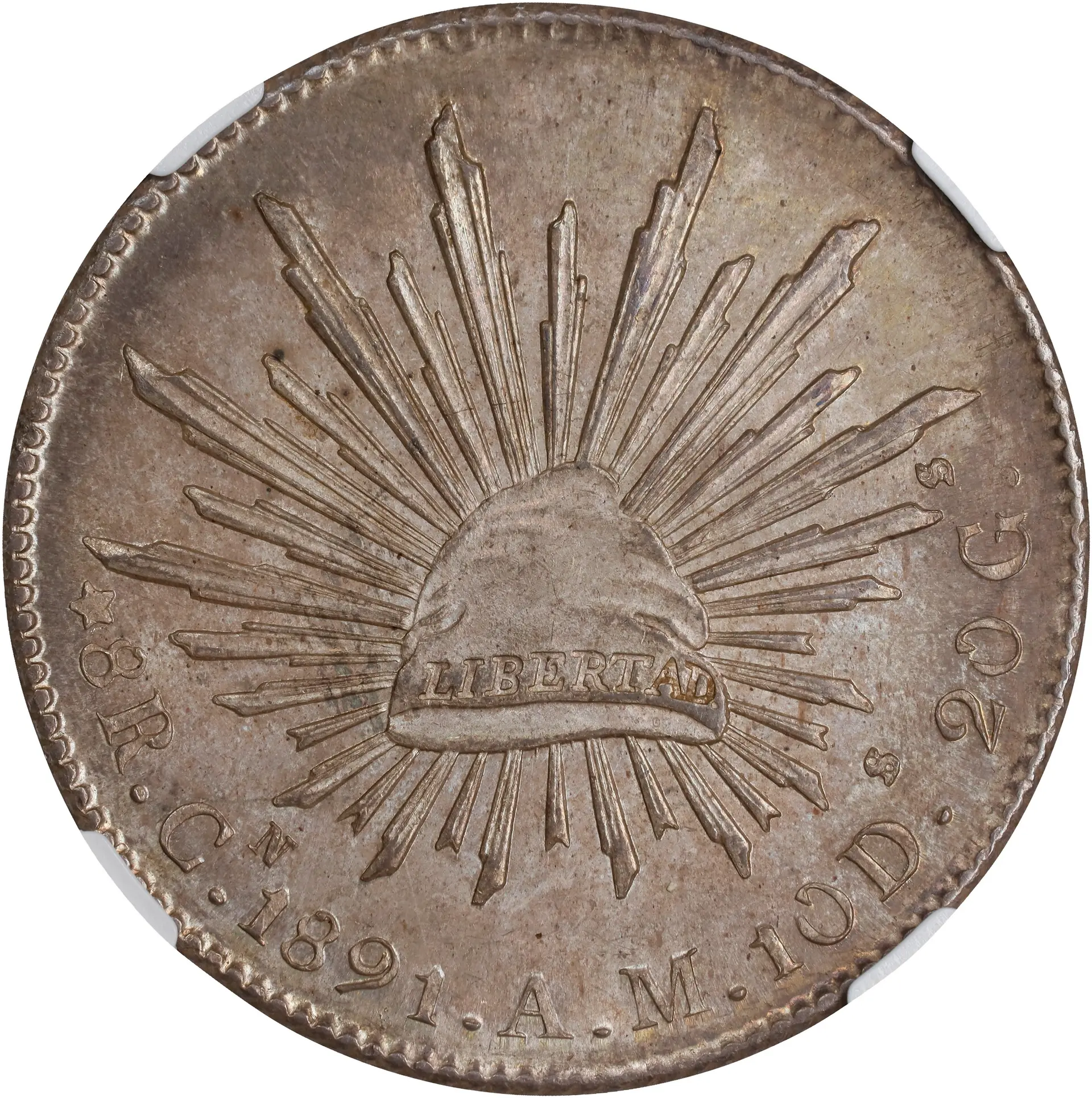 MEXICO. 8 Reales, 1891-Cn AM. Culiacan Mint. NGC MS-63.