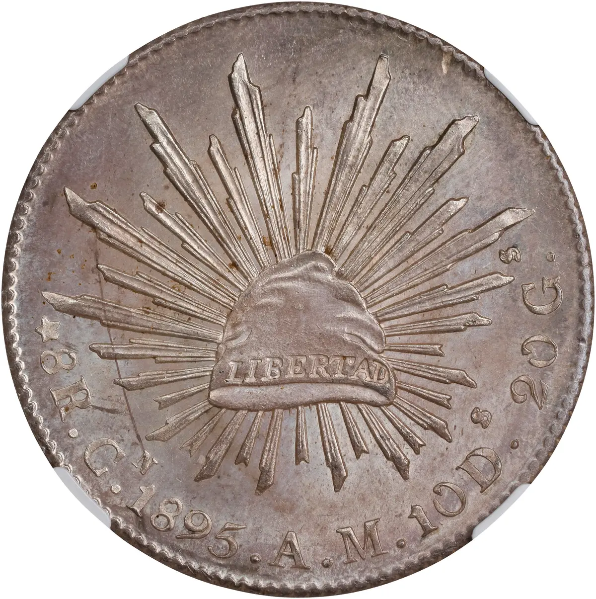 MEXICO. 8 Reales, 1895-Cn AM. Culiacan Mint. NGC MS-62+.